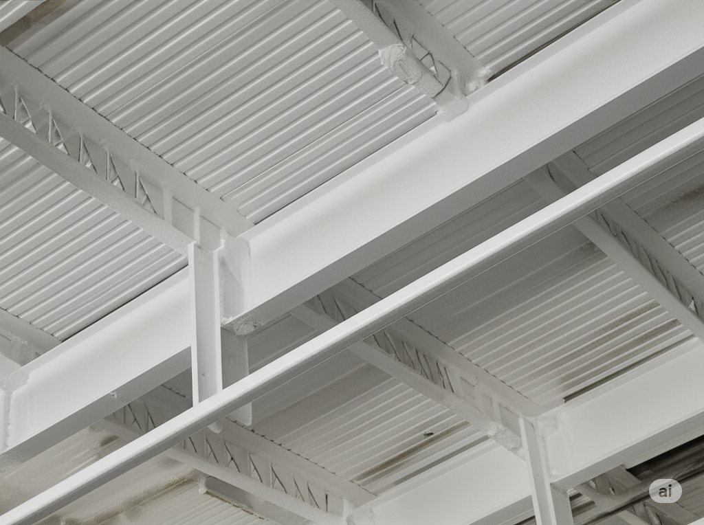 Intumescent coating on structural steel